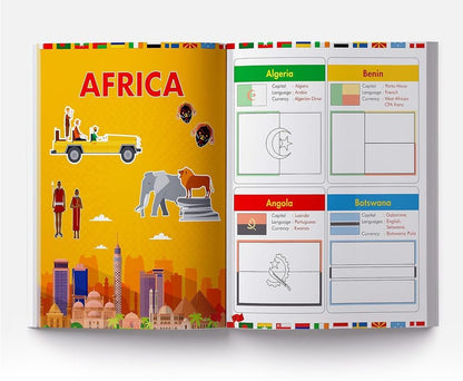 Flags of the World - Sticker Coloring Activity Book For Children